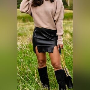 Forever 21 Size Small Faux Black Leather Mini Skirt